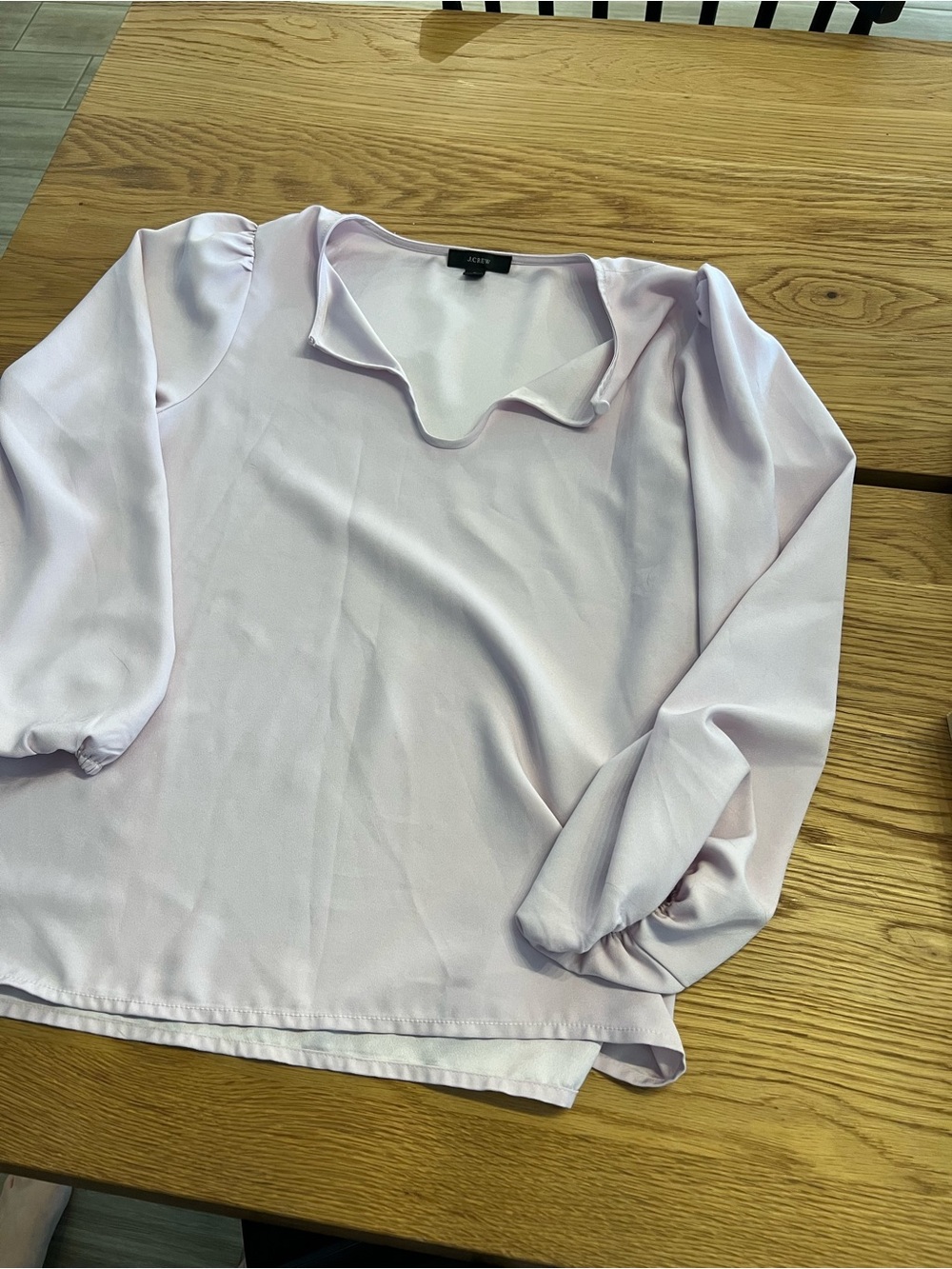 J. Crew Pale Lavender Bubble Long Sleeve Blouse